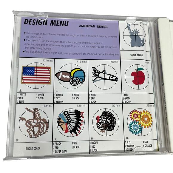 Janome 8000 Memory Card U1 American Series Embroidery Card Circa 1992 - Picture 5 of 11